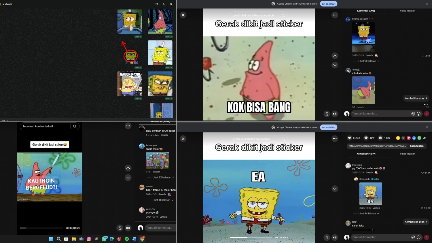 Gerak Sedikit Jadi Stiker, Meme SpongeBob Digemari Anak Muda
